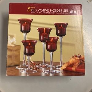 NIB Votive Candle Holder Set Christmas Holiday